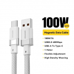 Essager 7A USB A kuni C-t&uuml;&uuml;pi kiirlaadimiskaabel 100 W magnetilise imemisega m&auml;hisevastane andmejuhtme juhe Samsung OPPO Onplus Realme jaoks 1m must