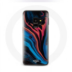 &Uuml;mbris Samsung Galaxy S9 pluss abstraktse tekstuuriga sinine must punane