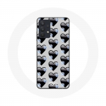 Coque pour Samsung Galaxy A13 4G / A13 4G Lite Fond de coeurs noirs
