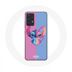 Coque pour Samsung Galaxy A13 5G Stitch et angel bleu rose
