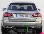 Mercedes C-klassi S205 universaali kroomitud pagasiruumi siseviimistlus &ndash; tagaluugi aktsent &ndash; ​​esmaklassiline auto tagaosa &ndash; s&auml;ra suurendaja