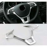 Car styling 1pcs Chrome For VW Volkswagen Tiguan 2016 2017 Steering wheel botton cover trim black