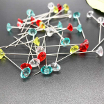 Kristalln&otilde;elaga v&auml;rviline teemant, multifunktsionaalne praktiline n&otilde;el p&auml;rlmuttern&otilde;el, populaarne pruudi ornament 50 tk 5.1cm puhas