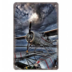 Lennuplakat Metallist plekksildid Vintage mudel Lennuk Kohtumine Aerien Metallplaadist Seinakaunistus Baariklubi Garaaž Avaleht 20x30cm 12x8 Inches