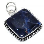 Natural Sodalite Gemstone Handmade 925 Sterling Silver Pendant 2.05 g4p95