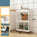 Panipaigak&auml;ru Multifunktsionaalne Suure Mahutavusega S&auml;&auml;sta Ruumi 3/4-Korruline Panipaik Liigutatav P&otilde;randal Seisev Rullitav Vertikaalne Riiul K&ouml;&ouml;gile 40*13*62cm valge