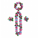 Peo Hawaiian Garland 12-v&auml;rviline kroonlehtedega kaelakee, k&auml;ev&otilde;ru, neljaosaline komplekt, piduliku s&uuml;ndmuse riietustarvikud One Size