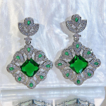 CMM Fashion smaragdv&auml;rvi roheline tsirkoon peoehted, kuldsed v&otilde;i h&otilde;bedased k&otilde;rvar&otilde;ngad retro naistele kuld