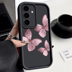 Samsung S24 S23 S22 Ultra S21 S20 FE A54 A53 A52 A35 A34 A15 A14 5G telefoni kaanele p&otilde;rutuskindel Butterfly pehme silikoon&uuml;mbris Samsung S24 must