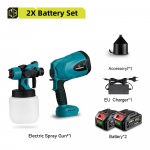 Newbeny 800 ml elektriline pihustusp&uuml;stol k&auml;eshoitav juhtmeta suure v&otilde;imsusega elektriline v&auml;rvipihusti Kodu DIY lihtne pihustamine Makita 18 V aku jaoks 2xBattery-EU plug