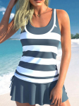 2024. aasta uus suvine naiste tavaline Tankini rannakomplekt Monokini ujumisriided ujumisriided, kaheosalised ujumisriided, moeprint Tankin 5XL tumesinine v&auml;rv