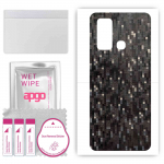 apgo Protective Skin Sticker for the back compatible with vivo Z6 5G, Wrap Film, Foil, Vinyl - Pattern Carbon Black Pixel