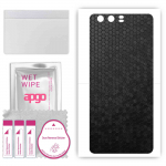 apgo Protective Skin Sticker for the back compatible with Huawei P10, Wrap Film, Foil, Vinyl - Pattern Black Honeycomb
