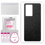 apgo Protective Skin Sticker for the back compatible with Xiaomi Redmi K60 Pro, Wrap Film, Foil, Vinyl - Pattern Black Honeycomb