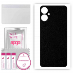 apgo Protective Skin Sticker for the back compatible with Tecno Camon 19, Wrap Film, Foil, Vinyl - Pattern Matte Black