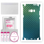 apgo Protective Skin Sticker for the back+sides compatible with Samsung Galaxy S8 Plus, Full Wrap Film, Foil, Vinyl - Pattern Carbon Chameleon CAKA1