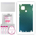 apgo Protective Skin Sticker for the back+sides compatible with Realme Narzo 30A, Full Wrap Film, Foil, Vinyl - Pattern Carbon Chameleon CAKA1