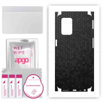 apgo Protective Skin Sticker for the back+sides compatible with Realme Narzo 30 5G, Full Wrap Film, Foil, Vinyl - Pattern Black Honeycomb