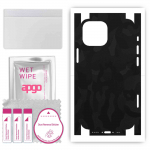 apgo Protective Skin Sticker for the back+sides compatible with Apple iPhone 13 mini, Full Wrap Film, Foil, Vinyl - Pattern Black Camo