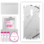 apgo Protective Skin Sticker for the back+sides compatible with OnePlus 7 Pro 5G, Full Wrap Film, Foil, Vinyl - Pattern White Marble