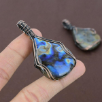 Natural Labradorite Gemstone Handmade Copper Wire Wrap Pendant 2.48 v2t32