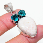 Natural Scolecite, Topaz Gemstone 925 Sterling Silver Gift Pendant 1.97 d0u68