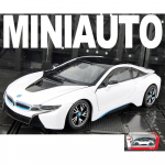 1/24 Scale I8 Superauto sulamist automudel Survevalu metallist m&auml;nguasjas&otilde;idukid Heli Valgussimulatsioon Kollektsion&auml;&auml;rid Hobid Beebidele Lastele M&auml;nguasjad Kingitused 1/24-Size:20*8.9*5.2cm valge