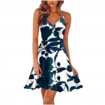 Naiste V-kaelusega reguleeritavad spagetirihmad Rinnavoldid vabaaja volangidega kleit Suvine rannakleit p&otilde;lvedeni, lahtine seljaga &otilde;lakleit L