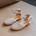 T&uuml;drukprintsess Rhinestone Pearl Laste pulmapidu &Uuml;ksikud kingad Mood Mitmek&uuml;lgsed Lastele Armsad Korea stiilis Lamedad sandaalid 21 kuld