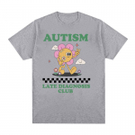 Naljakas autismi hilise diagnoosi klubi meemgraafikaga T-s&auml;rk suvine meeste ja naiste vintage mood vabaaja 100% puuvillast l&uuml;hikeste varrukatega s&auml;rk S must