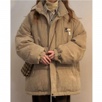 Suures suuruses talvine velvetist jope 2024, uus naiste park, lahtised riided, pika mantliga vooderjakk, soe lumeriietus S-2XL S khaki