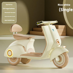 Kahe ajamiga lasteautod laste elektrilised kolmerattalised mootorrattad kaugjuhtimispuldiga Bluetoothi ​​muusika LED-valgusmikrofon valge