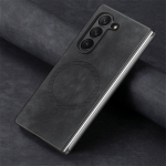 Magsafe Case Luksuslik nahast magnetiline tagakaas Samsung Galaxy Z Fold 6 5G Case Z Fold 6 telefonile p&otilde;rutuskindel Samsung Z Fold 6 must