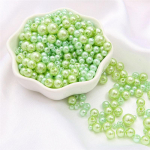 Kvaliteetne ehete valmistamiseks v&auml;rviliste p&auml;rlite imitatsioonp&auml;rli ABS kvaliteetne populaarsed helmed kuum m&uuml;&uuml;k 3/4/5/6/8mm DIY Mix Size with Hole Craft Light Green