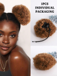 1 tk S&uuml;nteetiline Afro Bun Chignon Juukset&uuml;kk Lastele Afro Puff Pehme Fried Head Elastne Juuksen&ouml;&ouml;r S&uuml;nteetiline hobusesaba pikendus 4inch