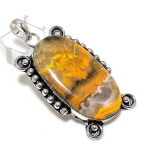 Bumblebee Jasper Gemstone Handmade 925 Sterling Silver Pendant 2.44 r4r20