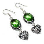 Peridot Gemstone Handmade 925 Sterling Silver Gift Jewelry Earring 2.17 t8z45