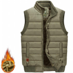 Meeste jope varrukateta vest Talvine meeste fliisist sooja vestiga mantlid XXXXXL khaki