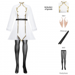 Anime Frieren Beyond Journey's End Frieren Cosplay Kost&uuml;&uuml;m riietus Valge Talvekleit Keep Parukas K&otilde;rvad K&otilde;rvar&otilde;ngad Sukad Halloweeni pidu l