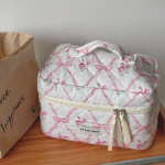 1 tk naiste meigikott The Jungle Series t&otilde;mblukuga kosmeetiline reisikorraldaja Naiste k&auml;ekott tualett-tarvete kott Vintage lilledega teppimine 25*15*16cm