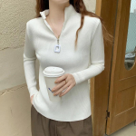 Naiste silmkoelised topid, &uuml;hev&auml;rvilised lahtised riided, mood, poolk&otilde;rge krae t&otilde;mblukuga pulloverid, s&uuml;gistalvine paksendatud kampsun 28247 One Size aprikoosi