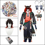 M&auml;ng M&auml;ngimine Eskort Ka Mnh Cosplay Kost&uuml;&uuml;m Gaa Ga Ming Min Liyue L&otilde;vi Poiss Jiaming Jia Ming Komplekt L-(Costume+Wig)