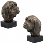 Grand Griffon Vend&eacute;en, Large Vend&eacute;en Griffon - Dog statue, bust on stone base, sculpture, trophy for dog show by Art-Dog brand pruun