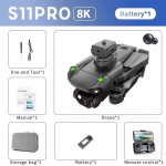 Uus S11 Pro professionaalne drooni&otilde;hufotograafia ESC kahe kaameraga 8K HD takistuste v&auml;ltimine harjadeta mootor GPS 5G WIFI FPV RC LQuadcopter m&auml;nguasi kingitus GPS-1 Battery must