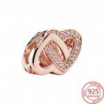 Uus 925 Sterling H&otilde;be Roosakuld Paari Amulett Panjia 925 Originaal K&auml;ev&otilde;ru jaoks Helmes Ripats Ehted Kingitus