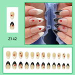 24tk Press On Nails v&auml;liskaubandus mandlik&uuml;&uuml;ned must ja valge armastus s&uuml;damel&ouml;&ouml;k erootiline kulumine k&uuml;&uuml;ned kuuma t&uuml;druku stiilis magusad ja lahedad v&otilde;ltsk&uuml;&uuml;ned k&uuml;&uuml;ned