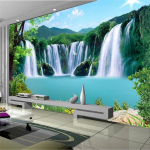 3D Tapeet Kosk Maastik Vaade Taustsein Elutuba Seinamaal 3D Tapeet 300 cm(W) x 180 cm(H)