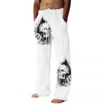 Uued meeste vabaaja p&uuml;ksid Saja meeste pealuu mustriga 3D digitaaltr&uuml;kiga laia s&auml;&auml;rega p&uuml;ksid XL