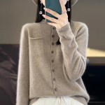 YYFS Naiste ka&scaron;miir kaelusega kampsun Qinghe ka&scaron;miir 30% ka&scaron;miir 70% villane talvekootud pullover S&uuml;giskampsun ka&scaron;miir kampsun L kaamel