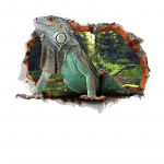 Isetegija kleebis Loomamaailm sisaliku imitatsioon 3D seinakleebised Veekindlad seinakleebised Lastetoa kodukontori sisustus